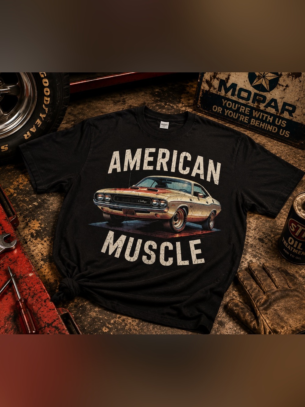 Dodge Challenger American Muscle Graphic Tee Black 3XL